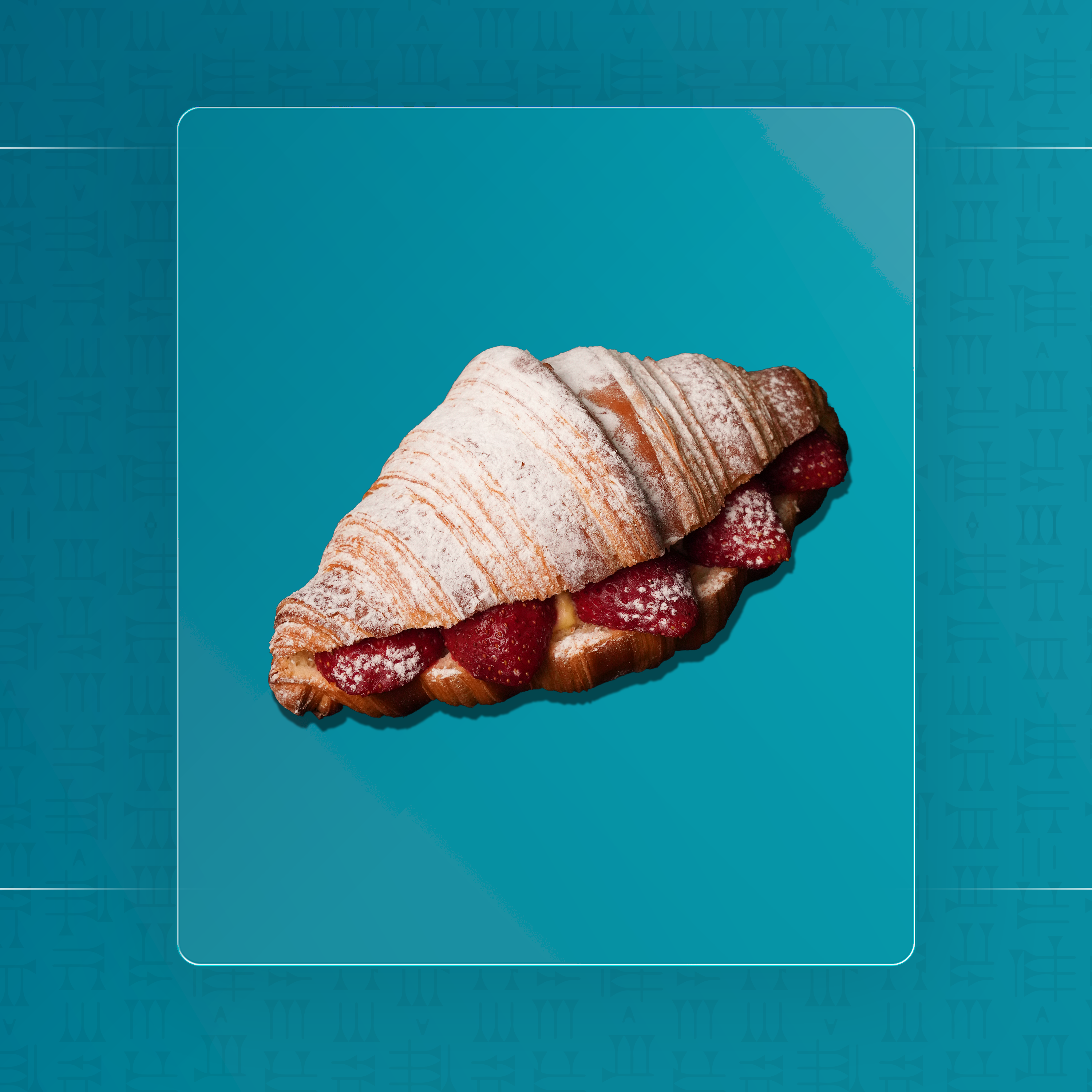 ساندويش كرواسون فراولة مع كريمة الباتسير